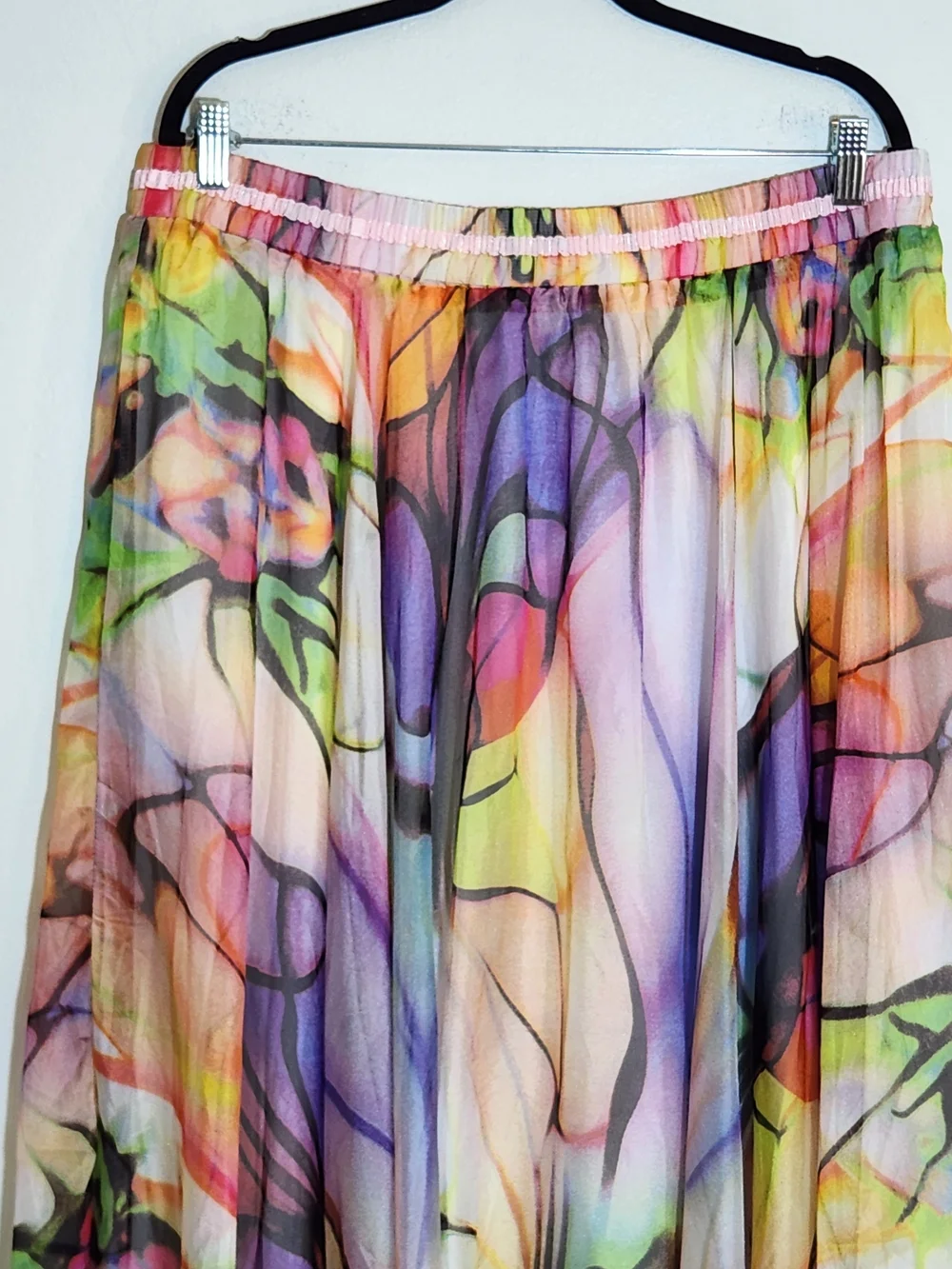Afibi Colorful Watercolor Boho Maxi Skirt Size 3XL NWT